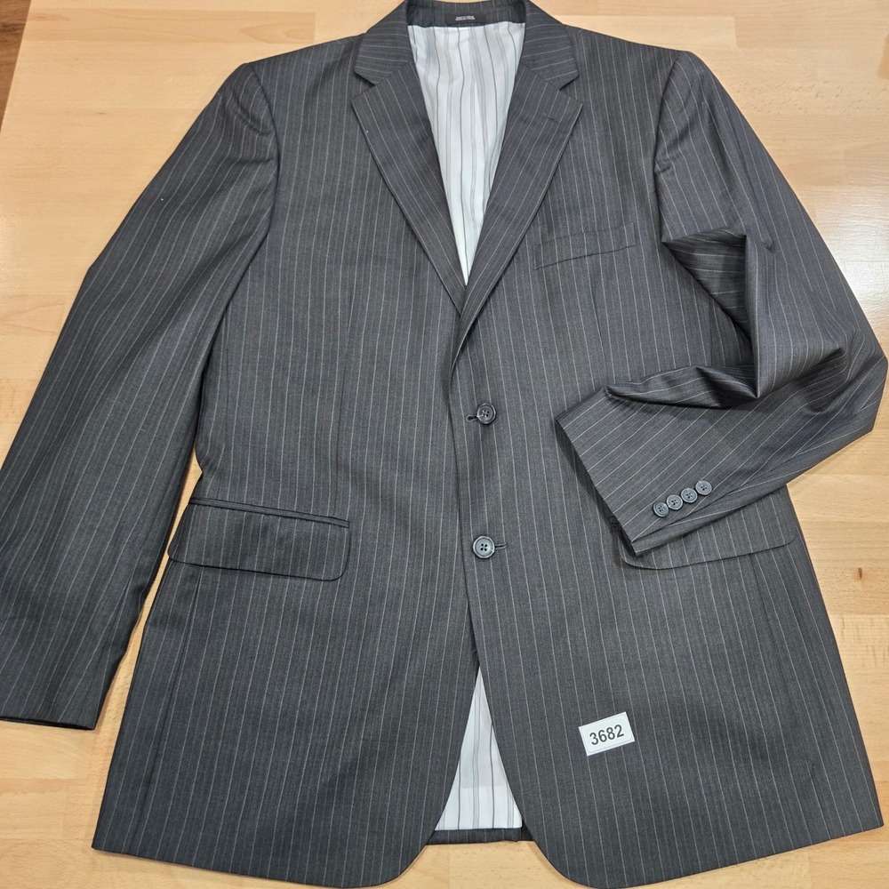 Raspinni 42L Gray Pinstripe Two Button Blazer Business Suit Jacket